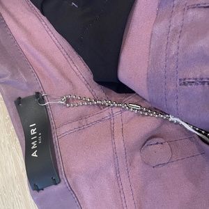 Amiri Purple leather mini skirt